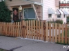 Flat Topped Cedar Picket Fence With Gate