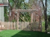 French Gothic Style Cedar Picket Fence with Gate and Pergola