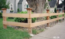 Wood Capped Split Rail Fence