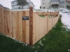 4 Foot High Solid Board Scalloped Cedar Privacy Fence and Topped Posts