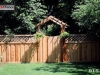 Lattice Top Wood Fence With Gate and Awning