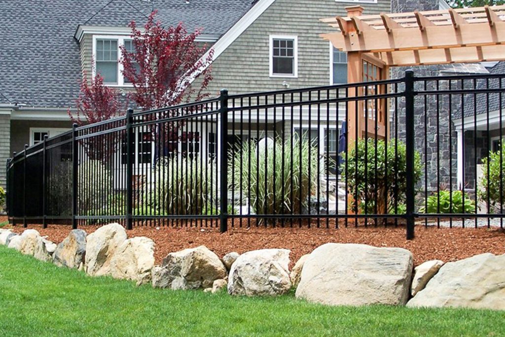 ornamental iron fence gate image